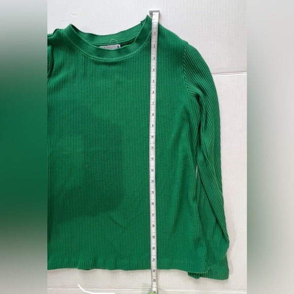 Pre-worn Zara Emerald Green Long Sleeve Top size S - Picture 4 of 5